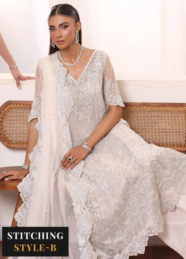 Noor By Saadia Asad Embroidered Chiffon Suit Unstitched 3 Piece NSA24CL D-05 Seliel - Formal Collection