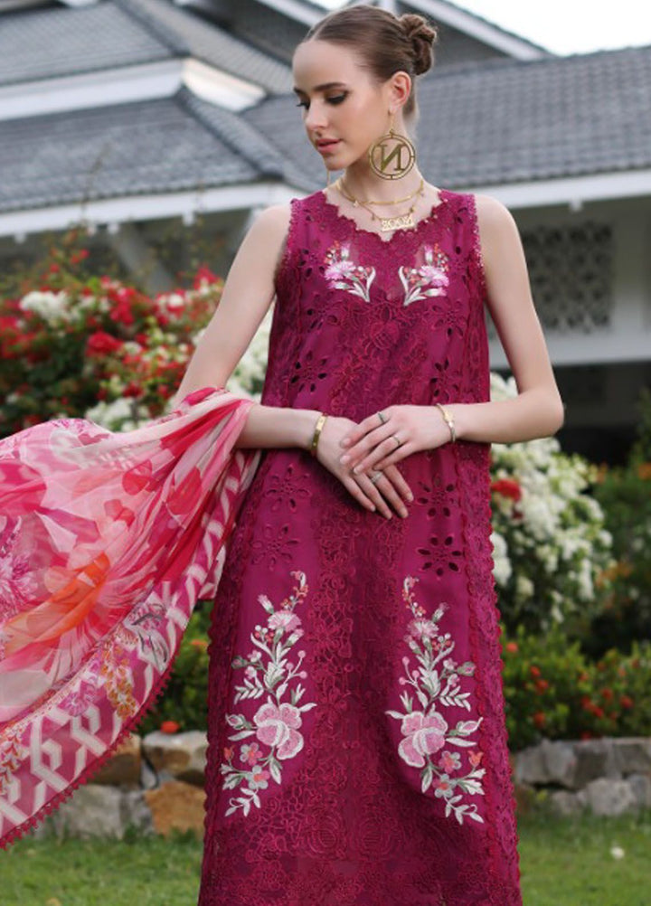 Noor By Saadia Asad Embroidered Lawn Suit Unstitched 3 Piece NSA24C D-10A - Luxury Summer Collection