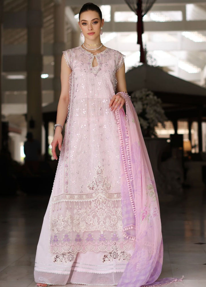 Noor By Saadia Asad Embroidered Lawn Suit Unstitched 3 Piece NSA24C D-11A - Luxury Summer Collection