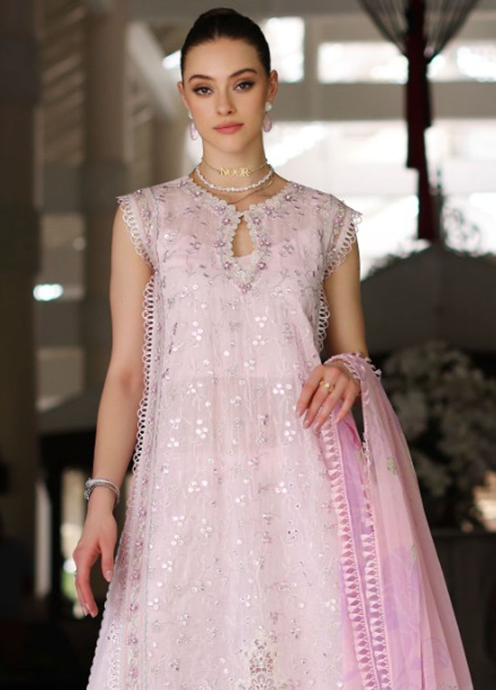 Noor By Saadia Asad Embroidered Lawn Suit Unstitched 3 Piece NSA24C D-11A - Luxury Summer Collection