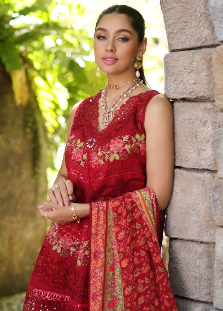 Noor By Saadia Asad Embroidered Lawn Suit Unstitched 3 Piece NSA24C D-12A - Luxury Summer Collection