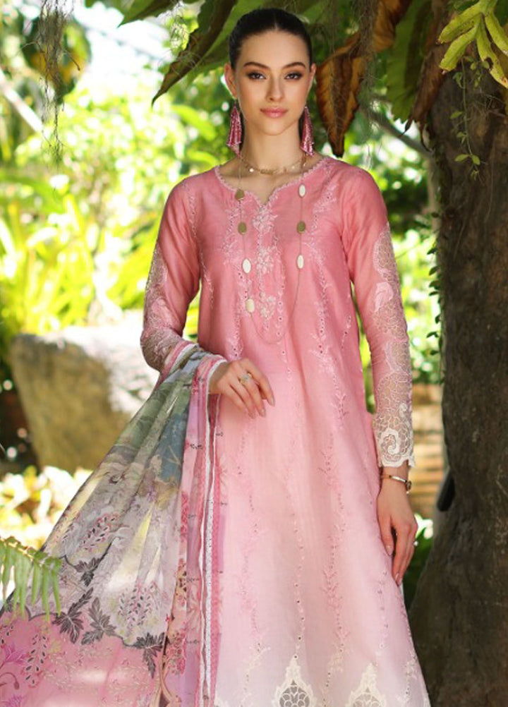 Noor By Saadia Asad Embroidered Lawn Suit Unstitched 3 Piece NSA24C D-1A - Luxury Summer Collection