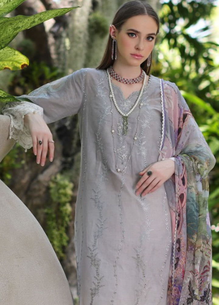Noor By Saadia Asad Embroidered Lawn Suit Unstitched 3 Piece NSA24C D-1B - Luxury Summer Collection