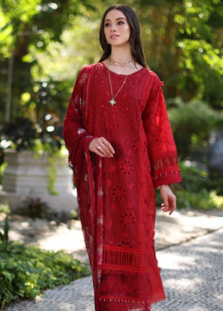 Noor By Saadia Asad Embroidered Lawn Suit Unstitched 3 Piece NSA24C D-2B - Luxury Summer Collection