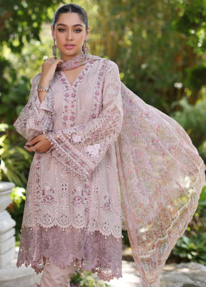 Noor By Saadia Asad Embroidered Lawn Suit Unstitched 3 Piece NSA24C D-3A - Luxury Summer Collection