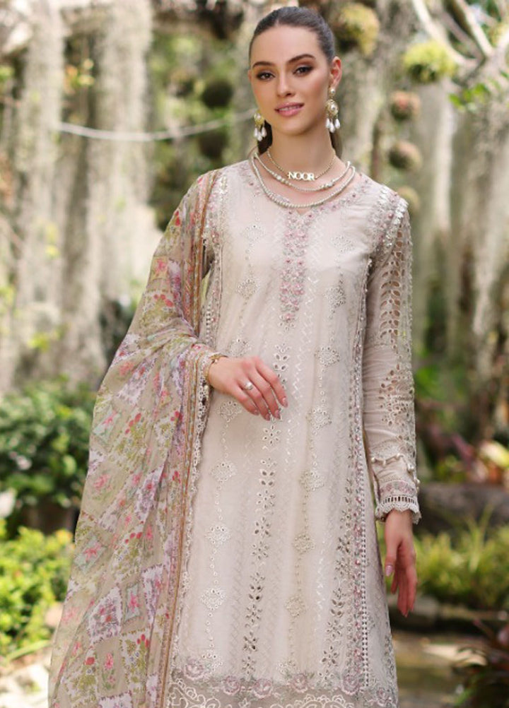 Noor By Saadia Asad Embroidered Lawn Suit Unstitched 3 Piece NSA24C D-3B - Luxury Summer Collection