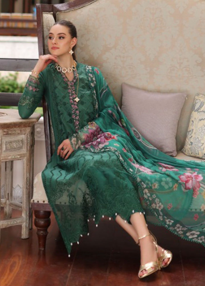 Noor By Saadia Asad Embroidered Lawn Suit Unstitched 3 Piece NSA24C D-4A - Luxury Summer Collection