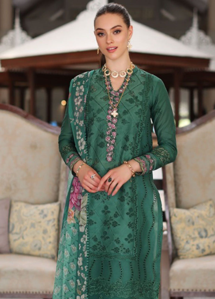 Noor By Saadia Asad Embroidered Lawn Suit Unstitched 3 Piece NSA24C D-4A - Luxury Summer Collection