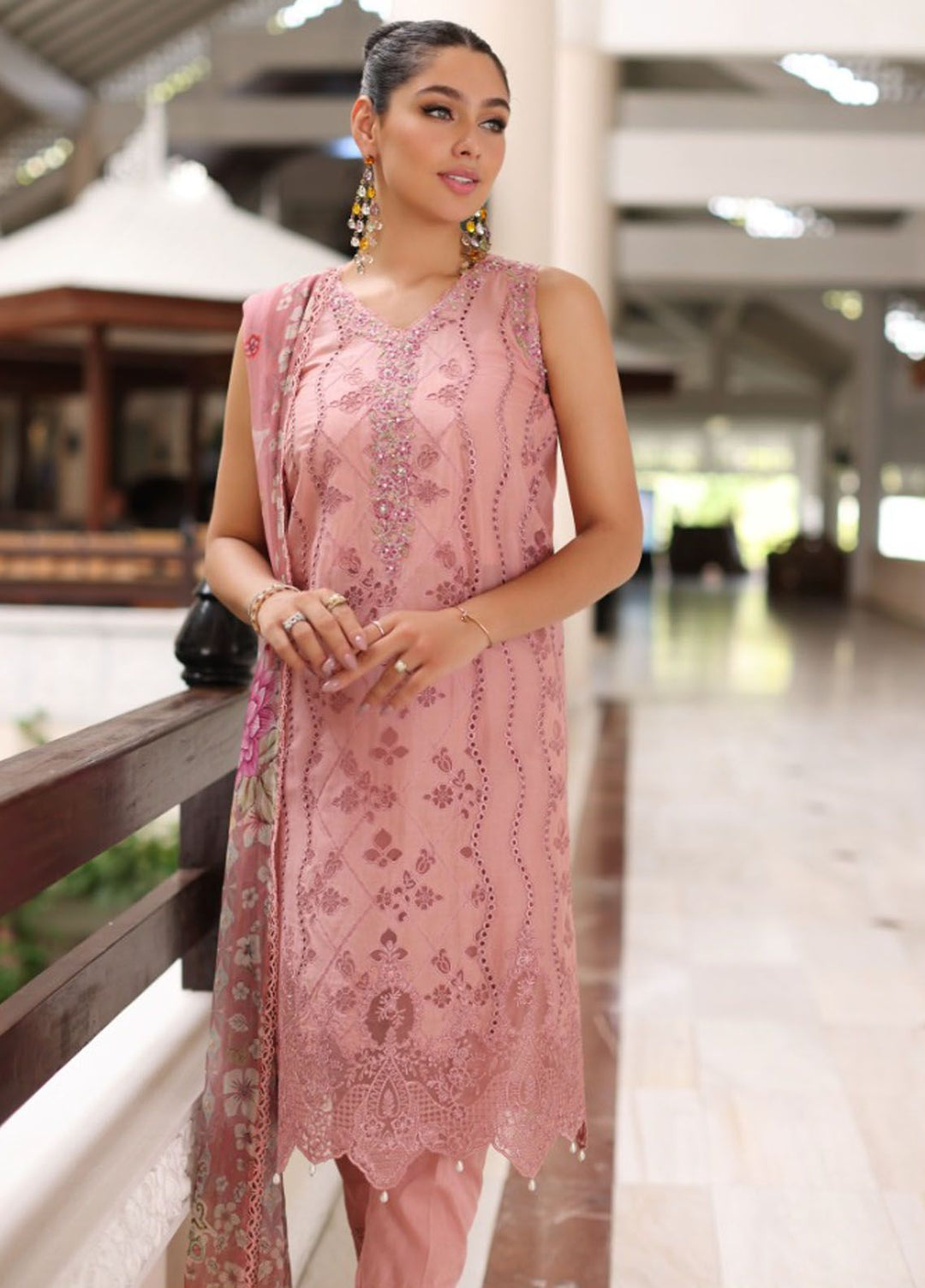 Noor By Saadia Asad Embroidered Lawn Suit Unstitched 3 Piece NSA24C D-4B - Luxury Summer Collection