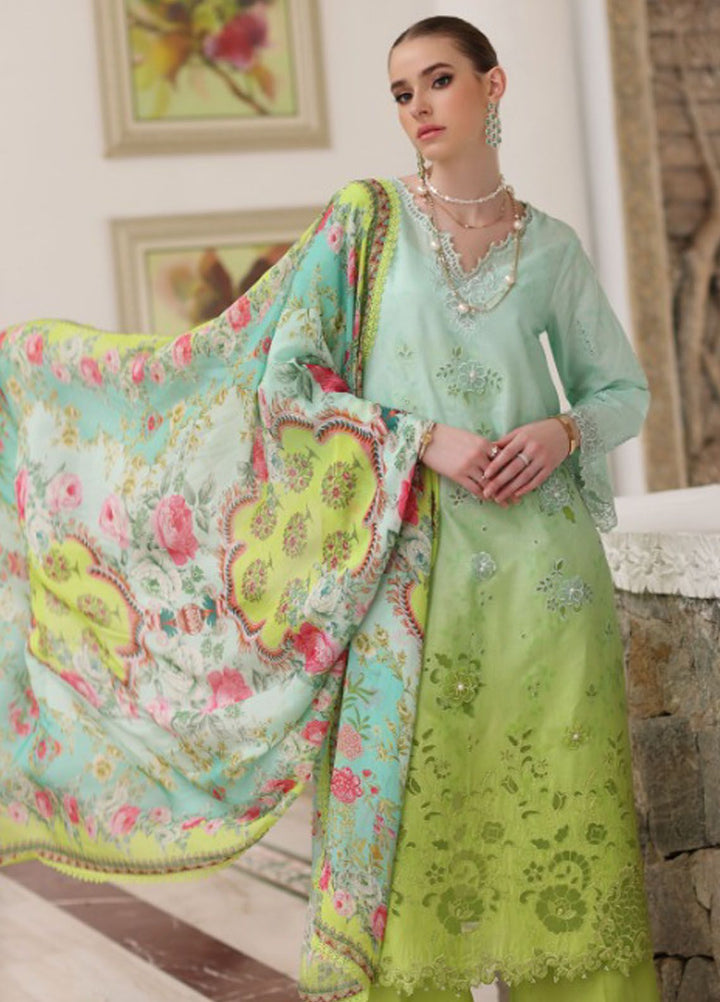 Noor By Saadia Asad Embroidered Lawn Suit Unstitched 3 Piece NSA24C D-5A - Luxury Summer Collection