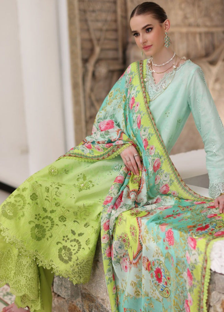 Noor By Saadia Asad Embroidered Lawn Suit Unstitched 3 Piece NSA24C D-5A - Luxury Summer Collection