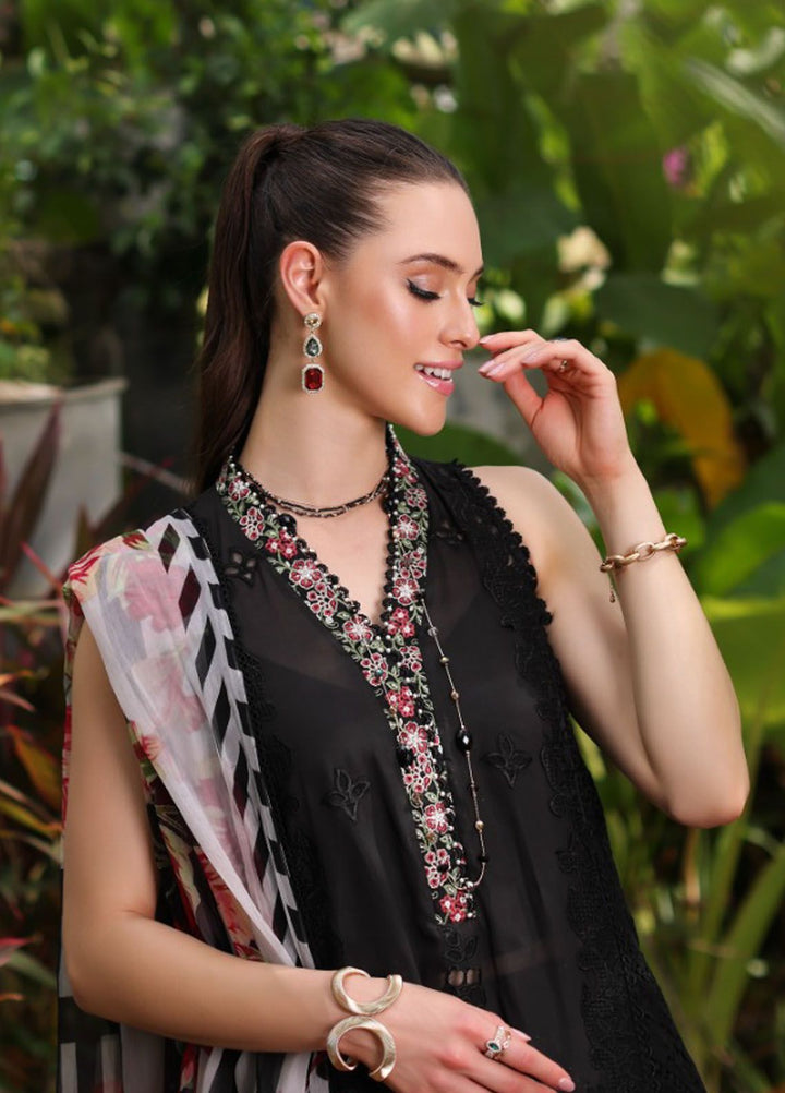 Noor By Saadia Asad Embroidered Lawn Suit Unstitched 3 Piece NSA24C D-6A - Luxury Summer Collection