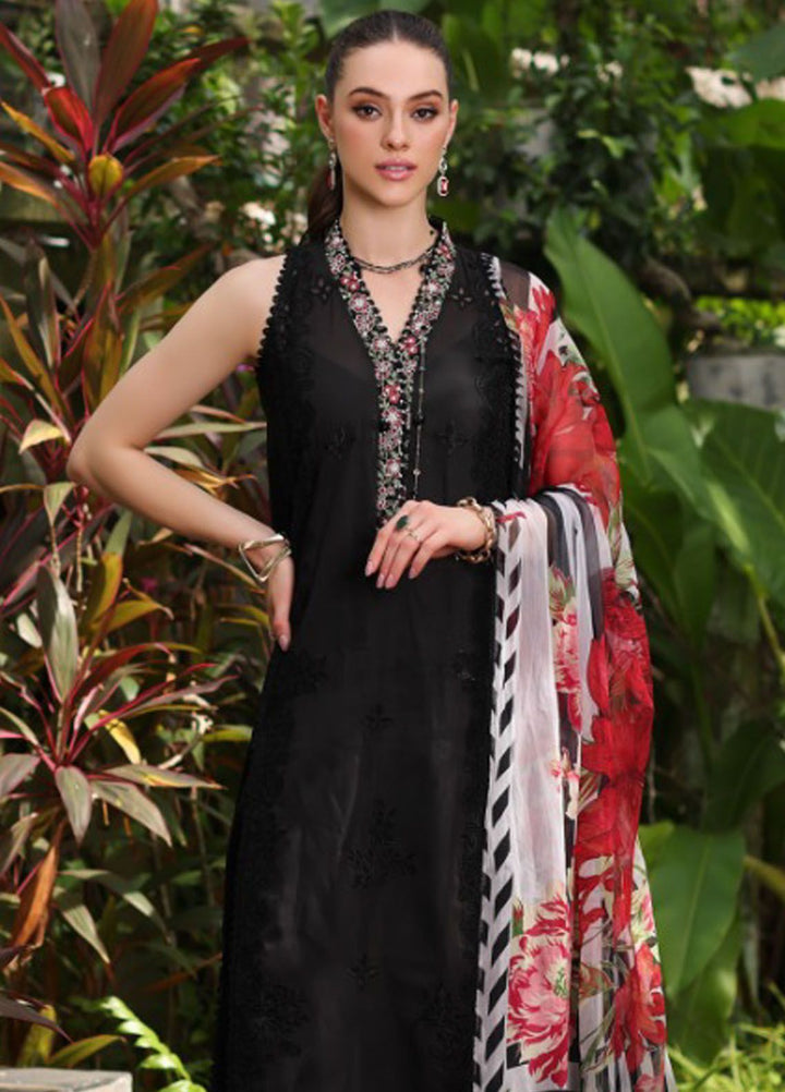 Noor By Saadia Asad Embroidered Lawn Suit Unstitched 3 Piece NSA24C D-6A - Luxury Summer Collection