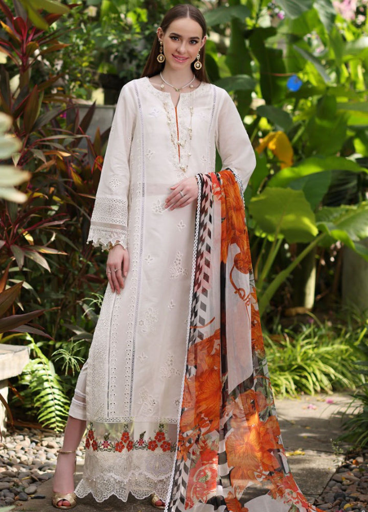 Noor By Saadia Asad Embroidered Lawn Suit Unstitched 3 Piece NSA24C D-6B - Luxury Summer Collection