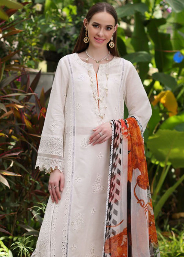 Noor By Saadia Asad Embroidered Lawn Suit Unstitched 3 Piece NSA24C D-6B - Luxury Summer Collection