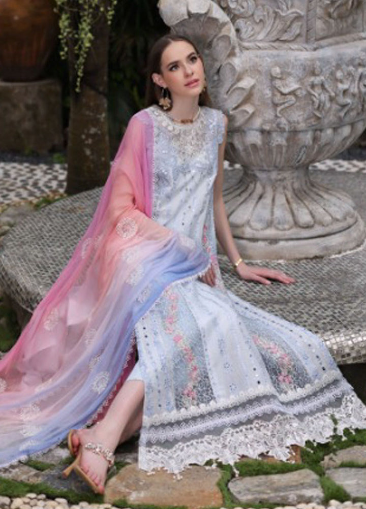 Noor By Saadia Asad Embroidered Lawn Suit Unstitched 3 Piece NSA24C D-7A - Luxury Summer Collection