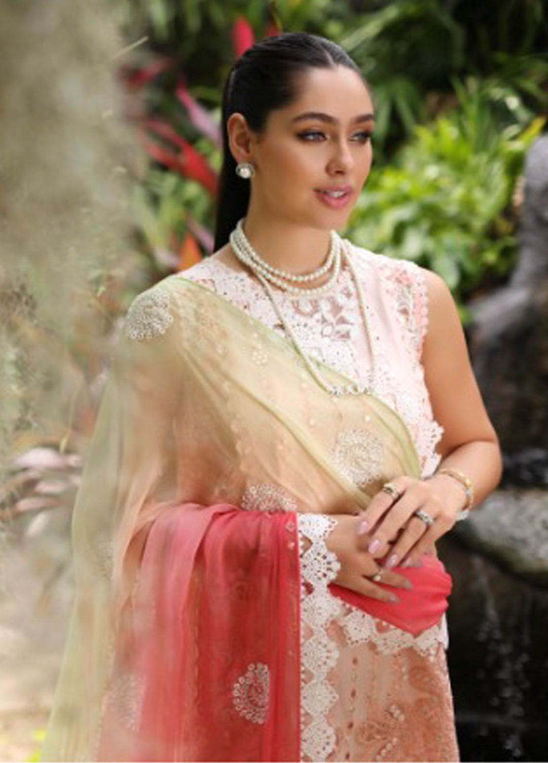 Noor By Saadia Asad Embroidered Lawn Suit Unstitched 3 Piece NSA24C D-7B - Luxury Summer Collection