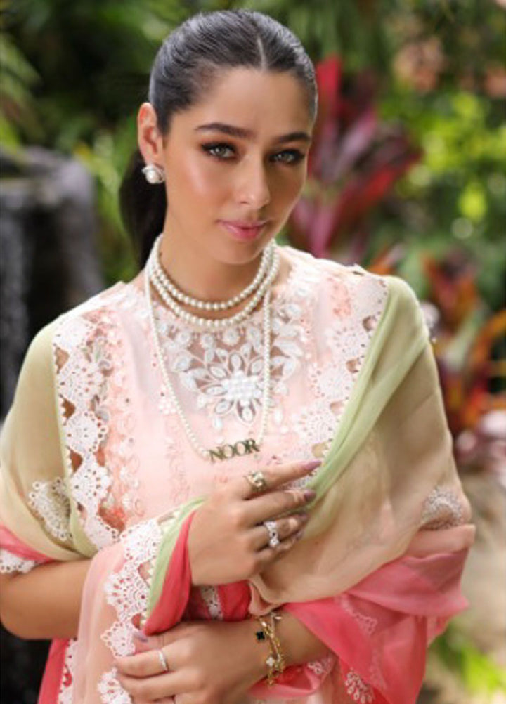 Noor By Saadia Asad Embroidered Lawn Suit Unstitched 3 Piece NSA24C D-7B - Luxury Summer Collection
