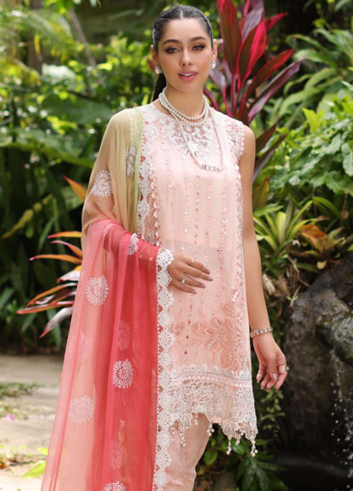 Noor By Saadia Asad Embroidered Lawn Suit Unstitched 3 Piece NSA24C D-7B - Luxury Summer Collection