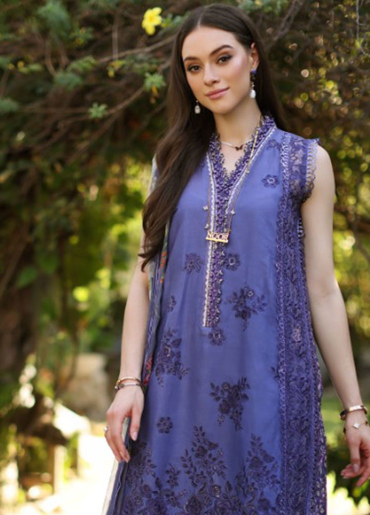 Noor By Saadia Asad Embroidered Lawn Suit Unstitched 3 Piece NSA24C D-8A - Luxury Summer Collection