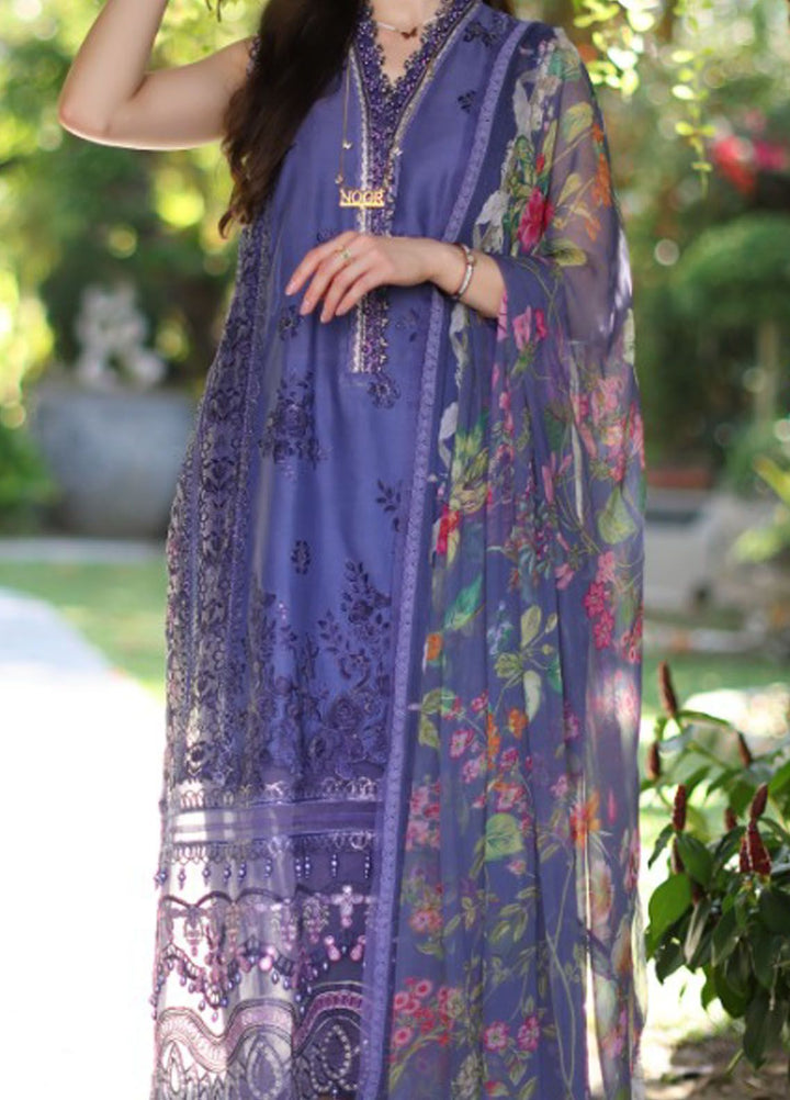 Noor By Saadia Asad Embroidered Lawn Suit Unstitched 3 Piece NSA24C D-8A - Luxury Summer Collection