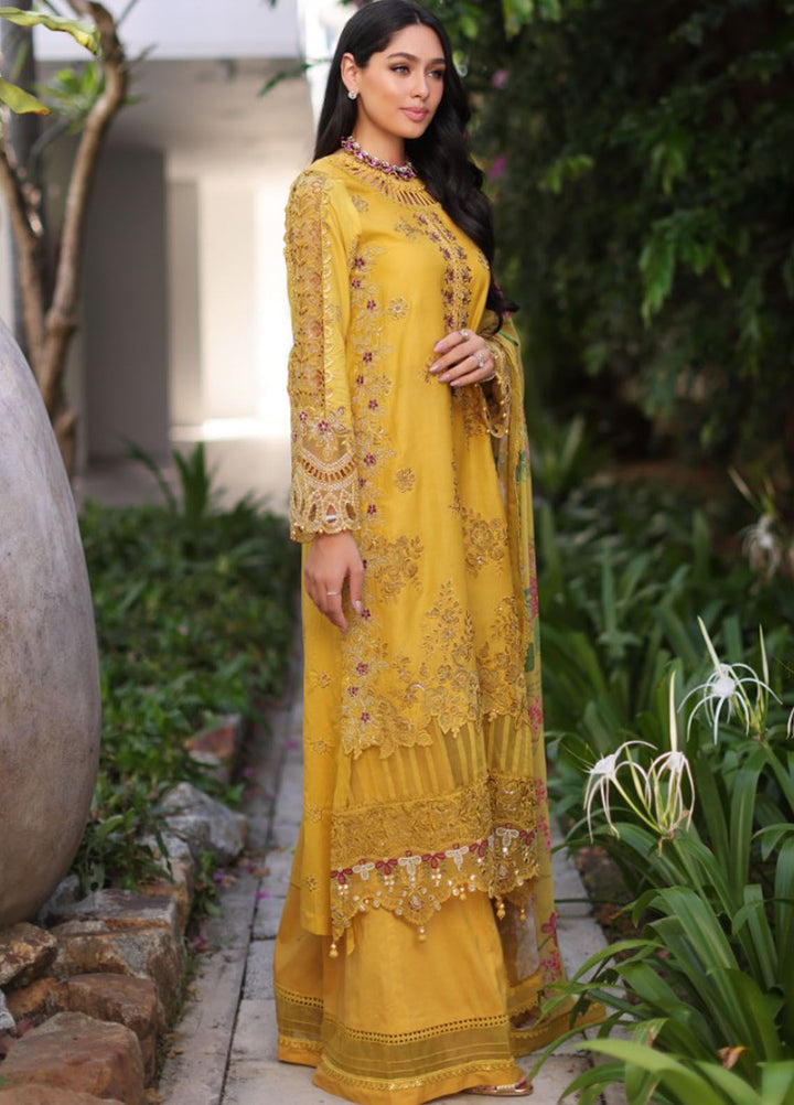 Noor By Saadia Asad Embroidered Lawn Suit Unstitched 3 Piece NSA24C D-8B - Luxury Summer Collection