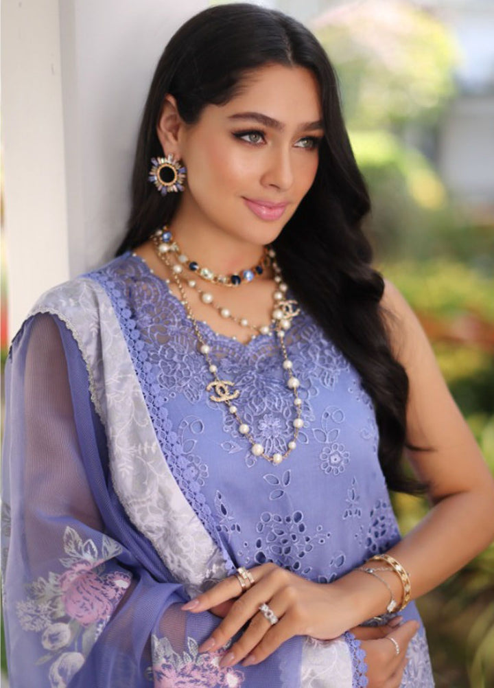 Noor By Saadia Asad Embroidered Lawn Suit Unstitched 3 Piece NSA24C D-9B - Luxury Summer Collection