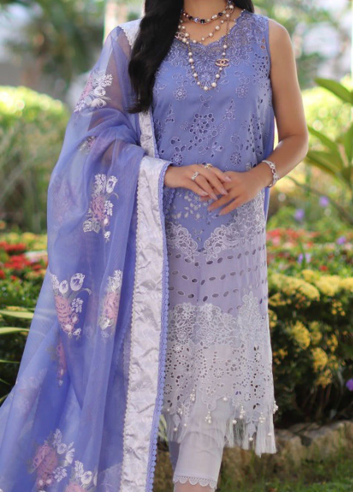 Noor By Saadia Asad Embroidered Lawn Suit Unstitched 3 Piece NSA24C D-9B - Luxury Summer Collection