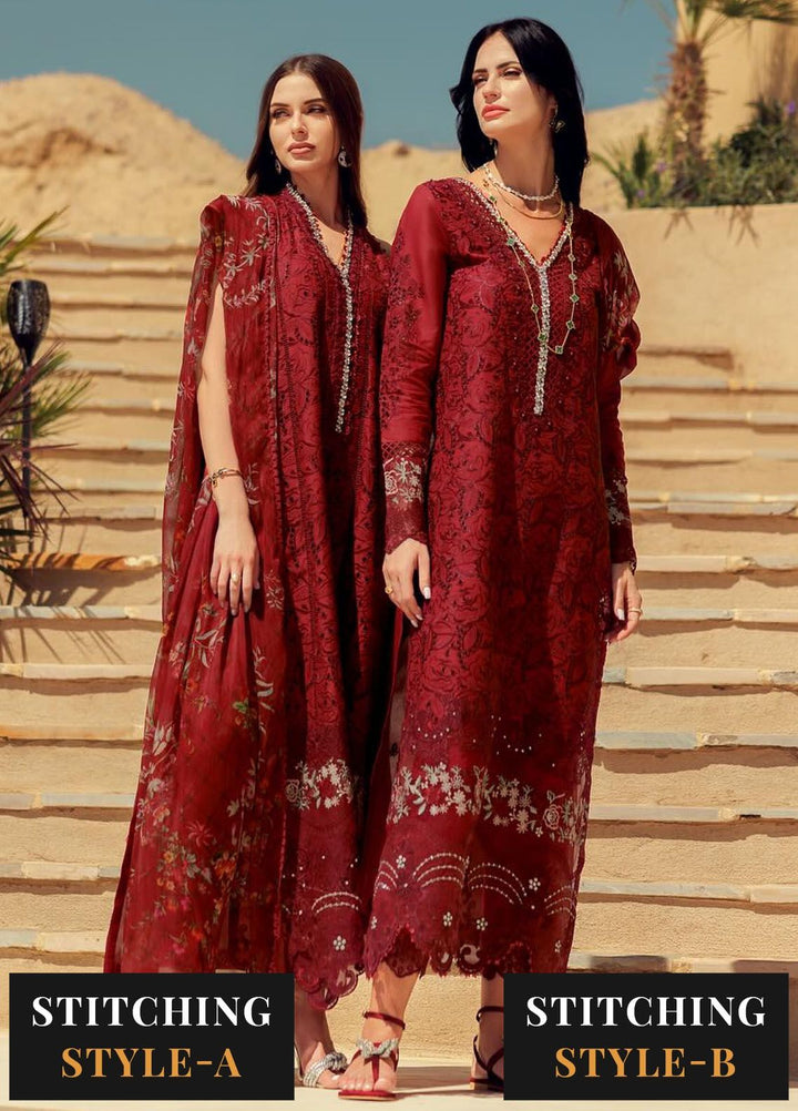 Noor by Saadia Asad Embroidered Lawn Suit Unstitched 3 Piece NSA24E D1 - Summer Collection