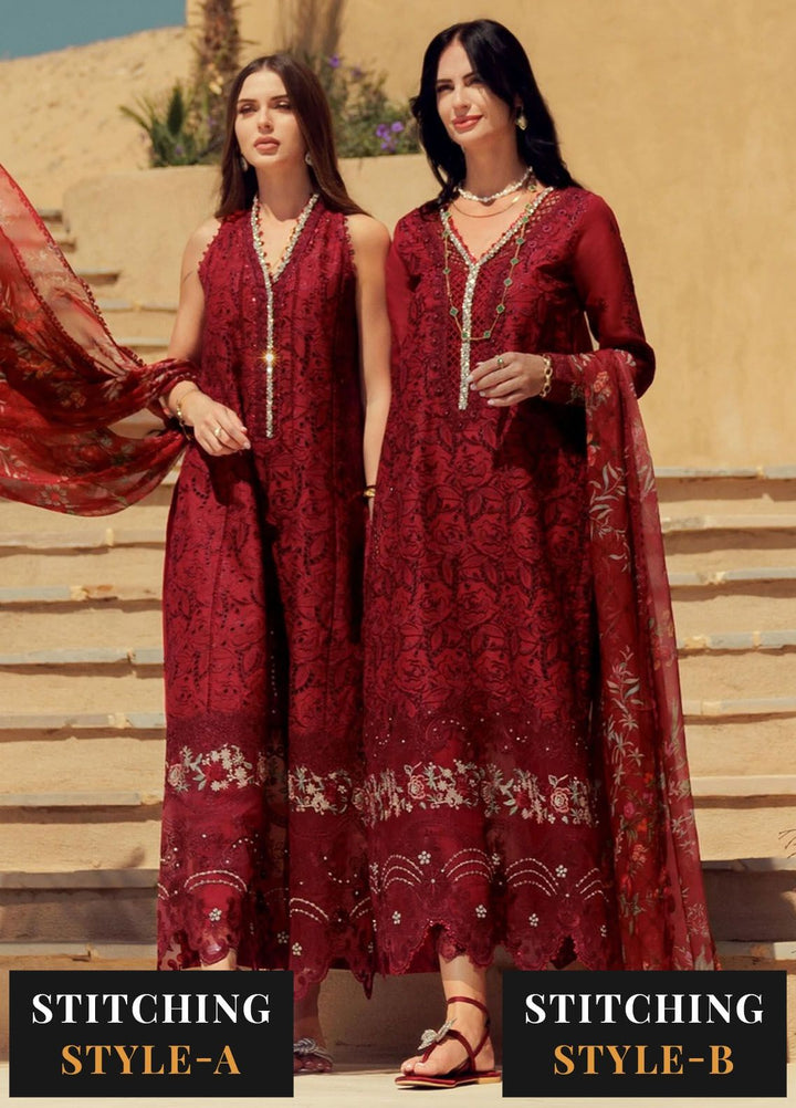 Noor by Saadia Asad Embroidered Lawn Suit Unstitched 3 Piece NSA24E D1 - Summer Collection