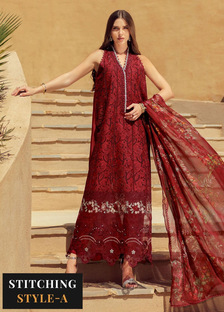 Noor by Saadia Asad Embroidered Lawn Suit Unstitched 3 Piece NSA24E D1 - Summer Collection