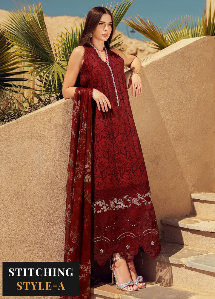 Noor by Saadia Asad Embroidered Lawn Suit Unstitched 3 Piece NSA24E D1 - Summer Collection