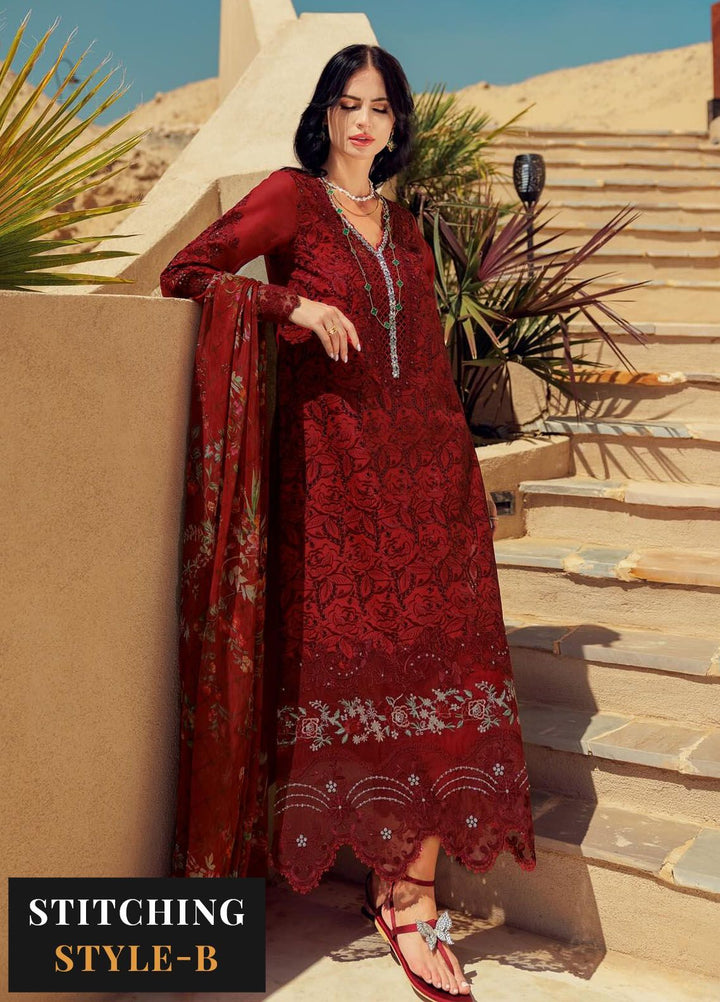 Noor by Saadia Asad Embroidered Lawn Suit Unstitched 3 Piece NSA24E D1 - Summer Collection