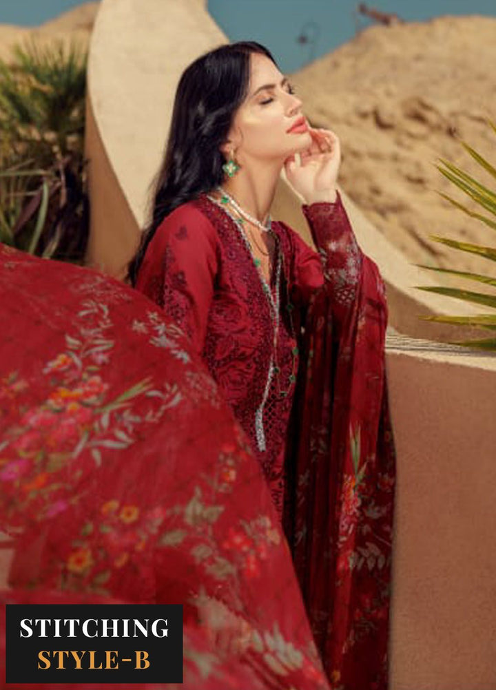 Noor by Saadia Asad Embroidered Lawn Suit Unstitched 3 Piece NSA24E D1 - Summer Collection