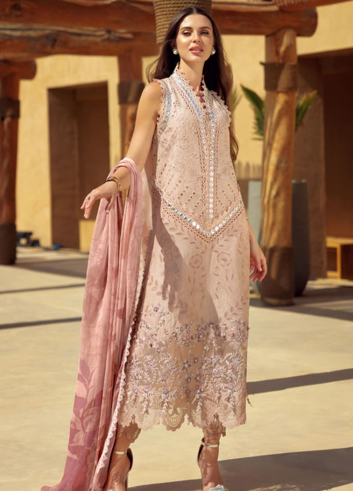 Noor by Saadia Asad Embroidered Lawn Suit Unstitched 3 Piece NSA24E D10 - Summer Collection
