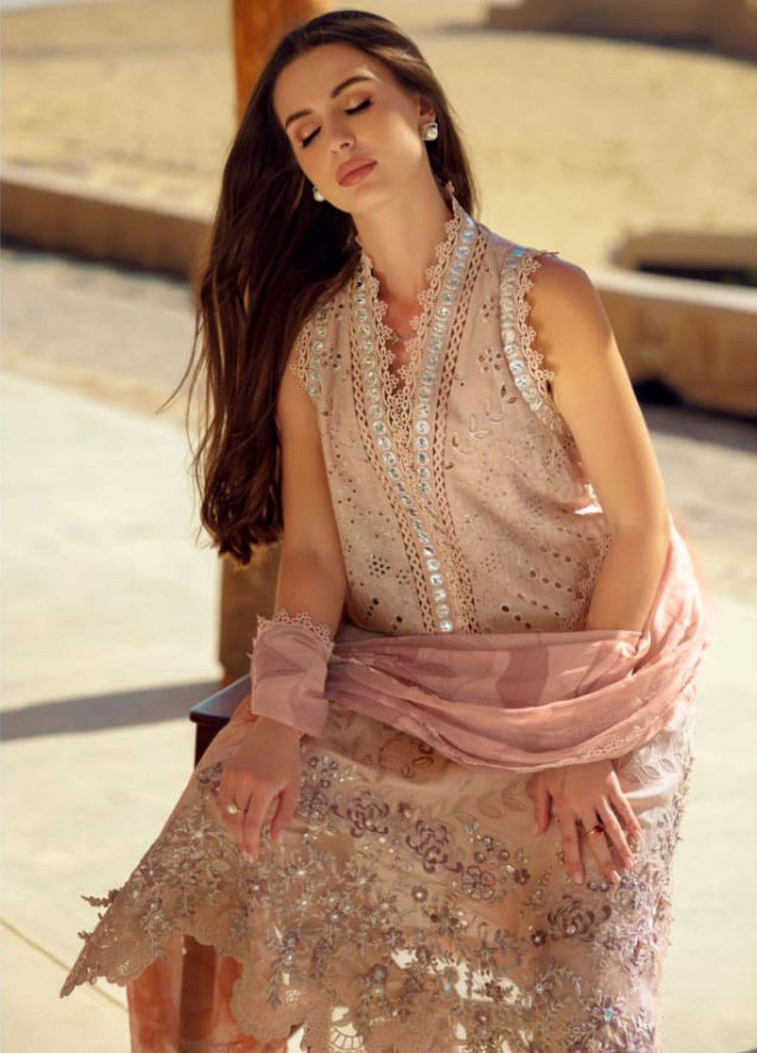 Noor by Saadia Asad Embroidered Lawn Suit Unstitched 3 Piece NSA24E D10 - Summer Collection