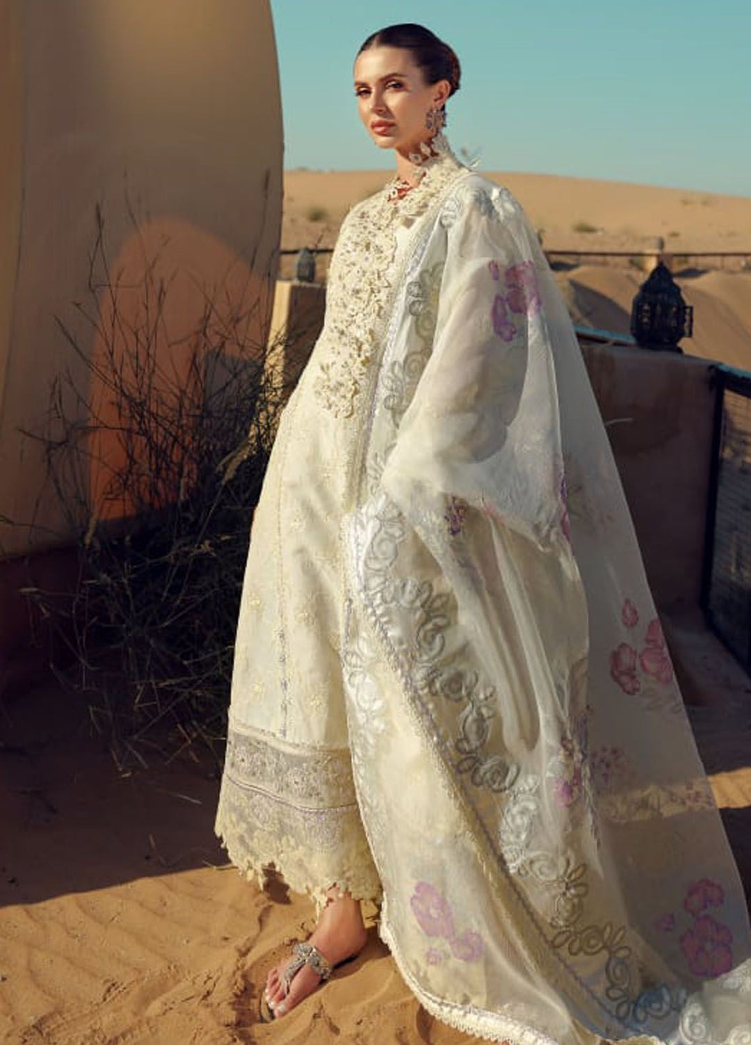 Noor by Saadia Asad Embroidered Lawn Suit Unstitched 3 Piece NSA24E D2 - Summer Collection