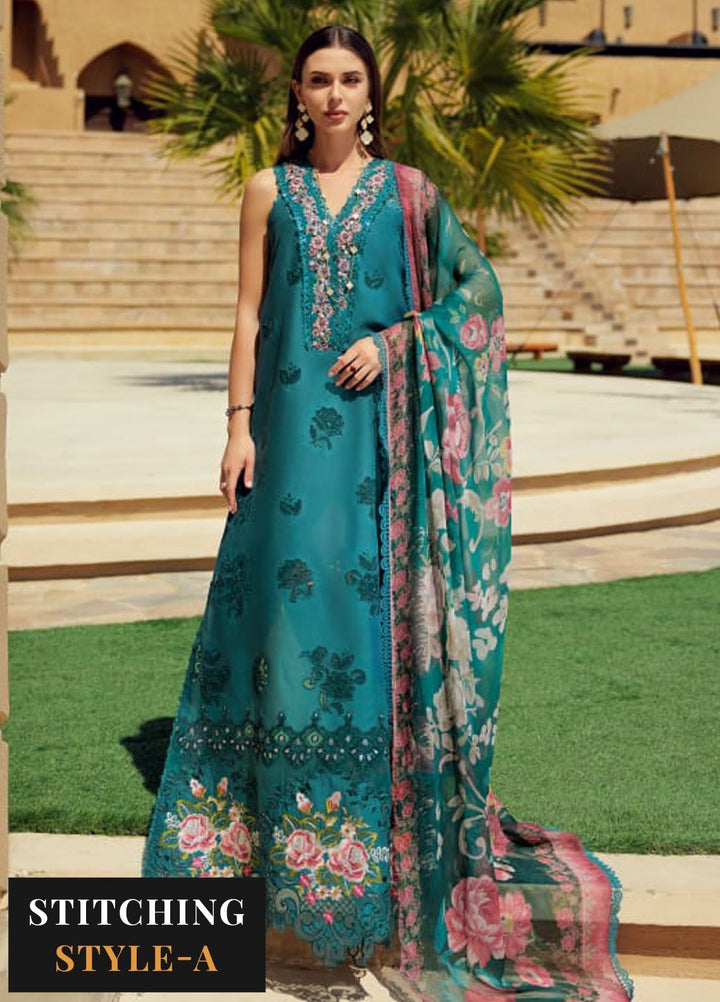 Noor by Saadia Asad Embroidered Lawn Suit Unstitched 3 Piece NSA24E D4 - Summer Collection