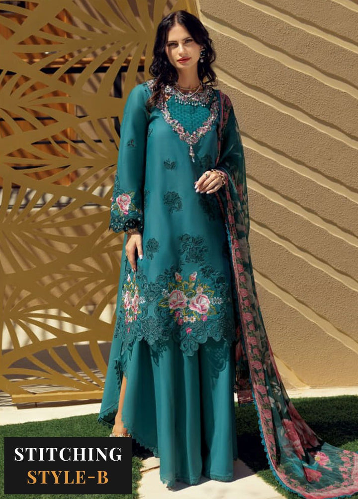 Noor by Saadia Asad Embroidered Lawn Suit Unstitched 3 Piece NSA24E D4 - Summer Collection
