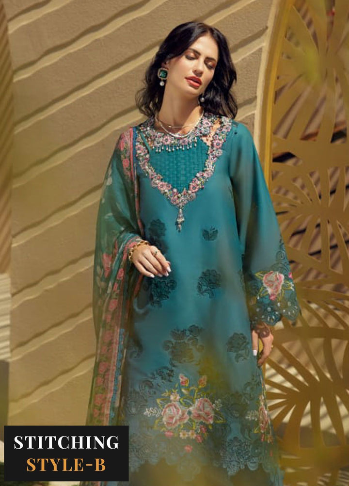 Noor by Saadia Asad Embroidered Lawn Suit Unstitched 3 Piece NSA24E D4 - Summer Collection