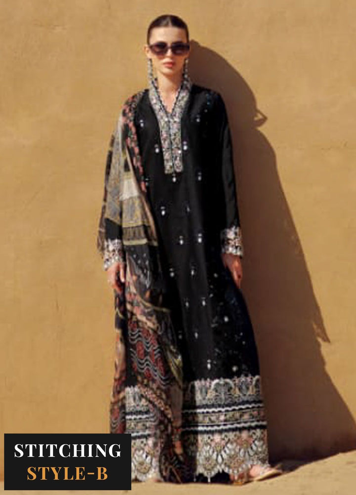 Noor by Saadia Asad Embroidered Lawn Suit Unstitched 3 Piece NSA24E D6 - Summer Collection