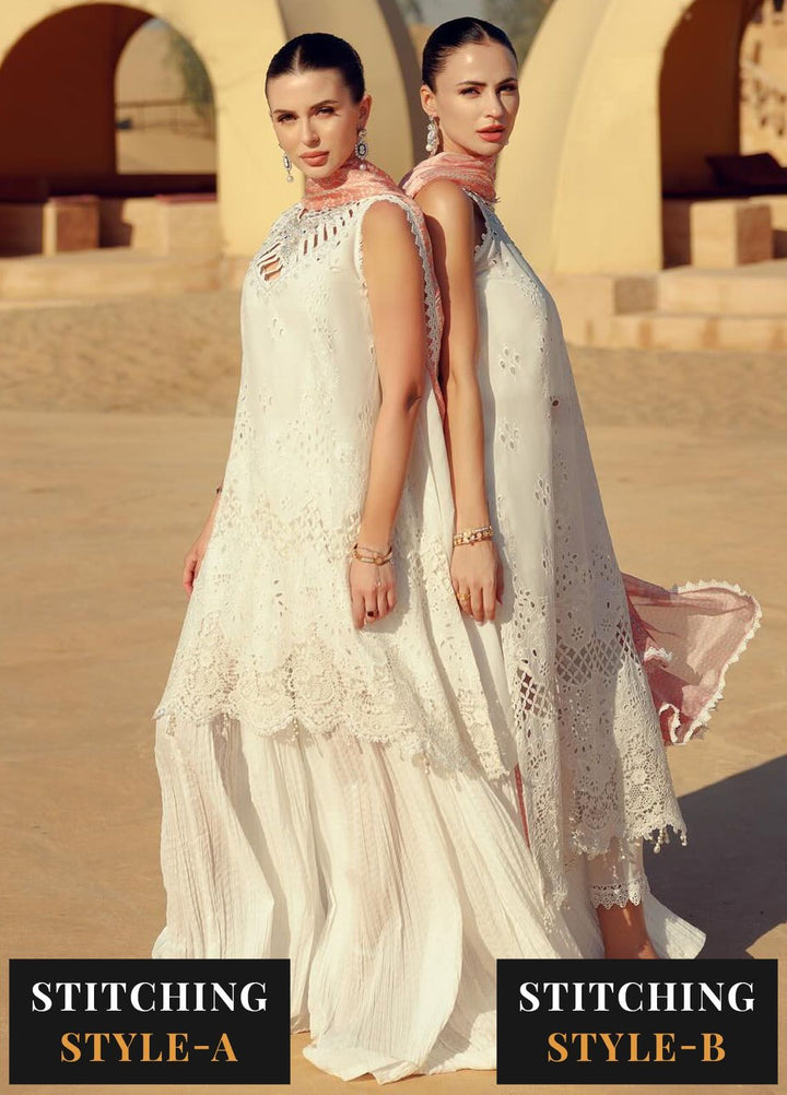 Noor by Saadia Asad Embroidered Lawn Suit Unstitched 3 Piece NSA24E D7 - Summer Collection