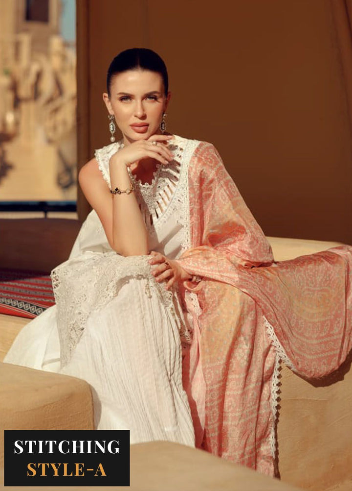 Noor by Saadia Asad Embroidered Lawn Suit Unstitched 3 Piece NSA24E D7 - Summer Collection