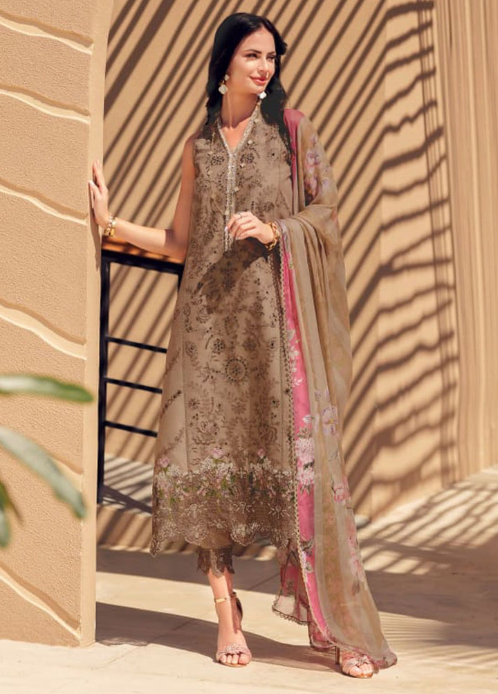Noor by Saadia Asad Embroidered Lawn Suit Unstitched 3 Piece NSA24E D8 - Summer Collection