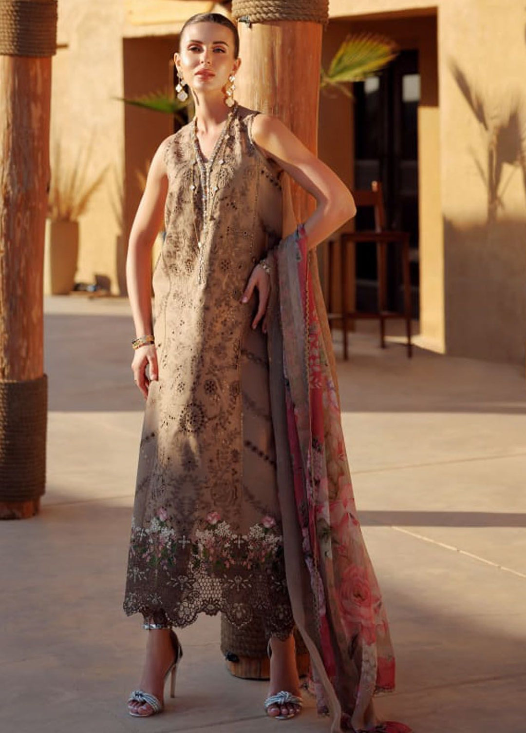 Noor by Saadia Asad Embroidered Lawn Suit Unstitched 3 Piece NSA24E D8 - Summer Collection