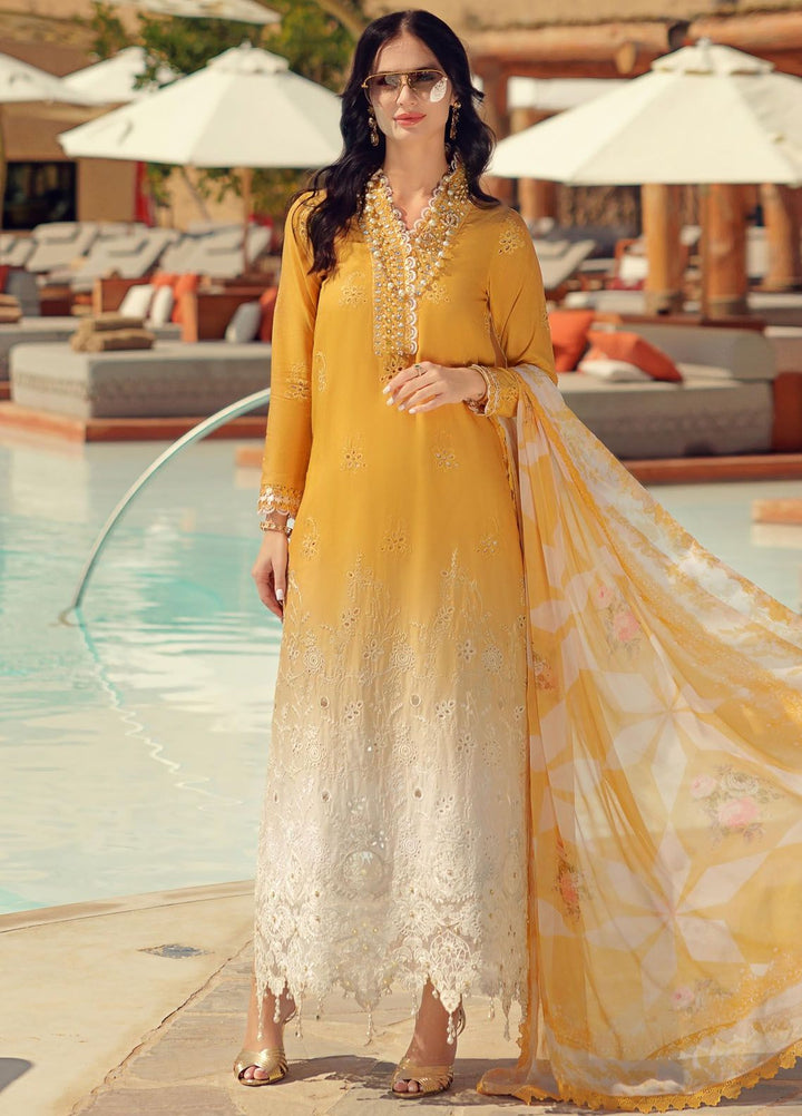 Noor by Saadia Asad Embroidered Lawn Suit Unstitched 3 Piece NSA24E D9 - Summer Collection