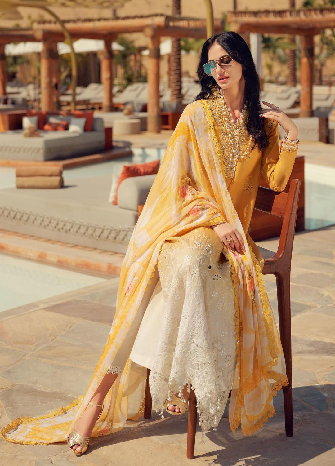 Noor by Saadia Asad Embroidered Lawn Suit Unstitched 3 Piece NSA24E D9 - Summer Collection