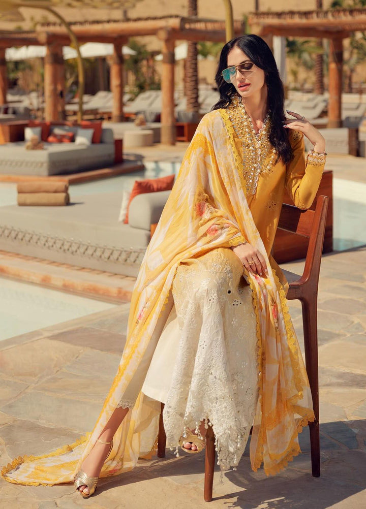 Noor by Saadia Asad Embroidered Lawn Suit Unstitched 3 Piece NSA24E D9 - Summer Collection