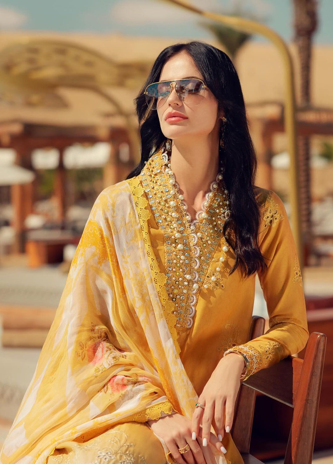 Noor by Saadia Asad Embroidered Lawn Suit Unstitched 3 Piece NSA24E D9 - Summer Collection