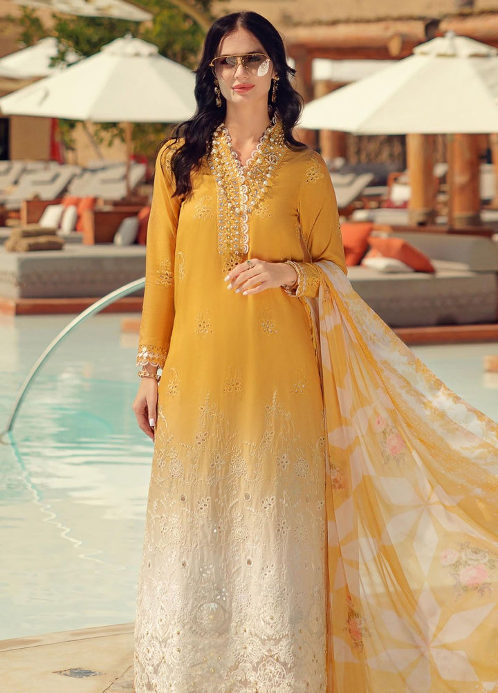 Noor by Saadia Asad Embroidered Lawn Suit Unstitched 3 Piece NSA24E D9 - Summer Collection